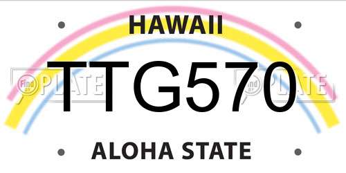 TTG570 Hawaii License Plate