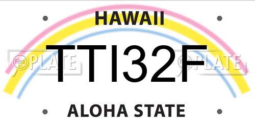 TTI32F Hawaii License Plate