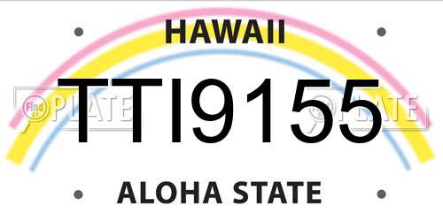 TTI9155 Hawaii License Plate