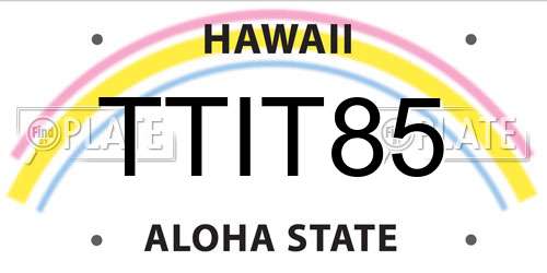 TTIT85 Hawaii License Plate