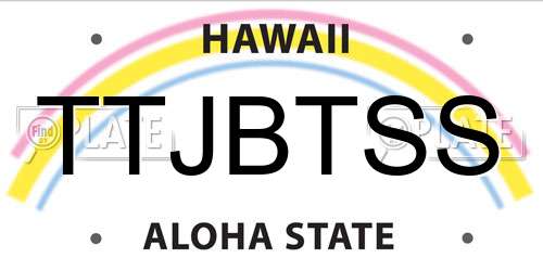 TTJBTSS Hawaii License Plate