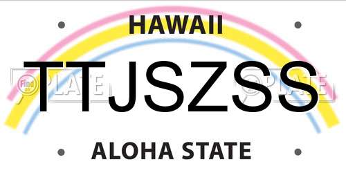 TTJSZSS Hawaii License Plate