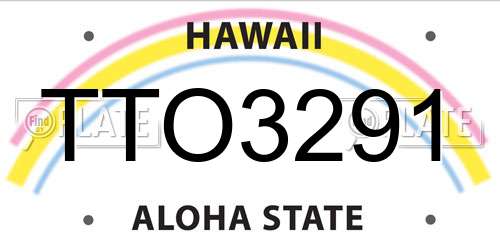 TTO3291 Hawaii License Plate