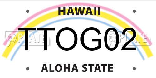 TTOG02 Hawaii License Plate
