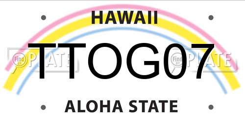 TTOG07 Hawaii License Plate