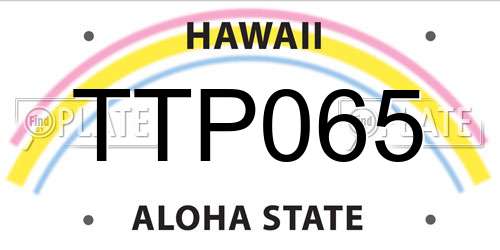 TTP065 Hawaii License Plate