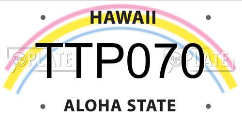 TTP070 Hawaii License Plate
