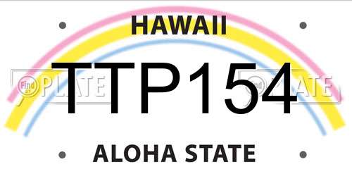 TTP154 Hawaii License Plate