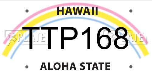 TTP168 Hawaii License Plate