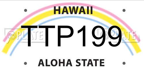 TTP199 Hawaii License Plate