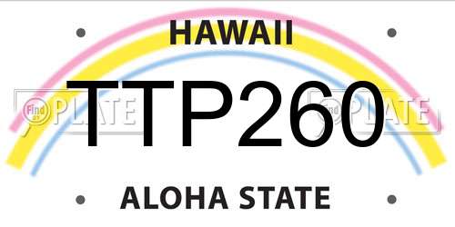 TTP260 Hawaii License Plate