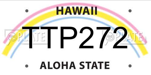 TTP272 Hawaii License Plate