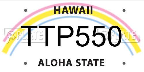 TTP550 Hawaii License Plate