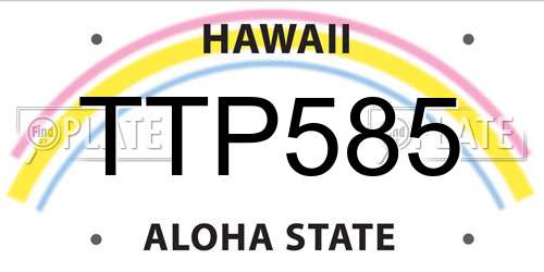 TTP585 Hawaii License Plate