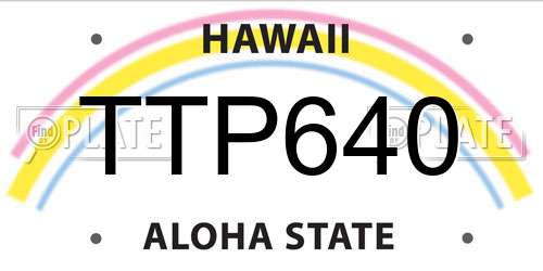 TTP640 Hawaii License Plate