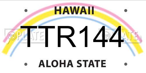 TTR144 Hawaii License Plate
