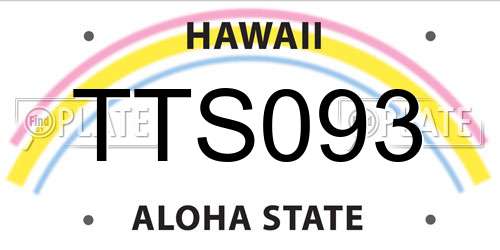TTS093 Hawaii License Plate