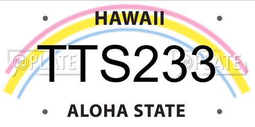TTS233 Hawaii License Plate