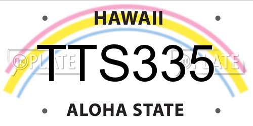 TTS335 Hawaii License Plate