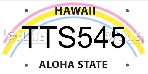 TTS545 Hawaii License Plate