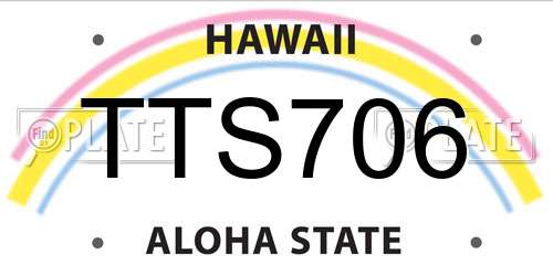 TTS706 Hawaii License Plate