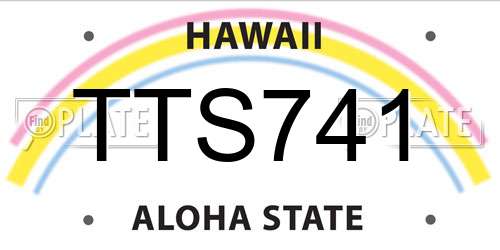 TTS741 Hawaii License Plate