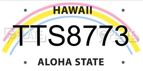 TTS8773 Hawaii License Plate