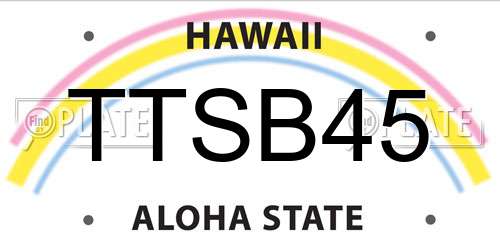 TTSB45 Hawaii License Plate
