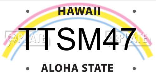 TTSM47 Hawaii License Plate