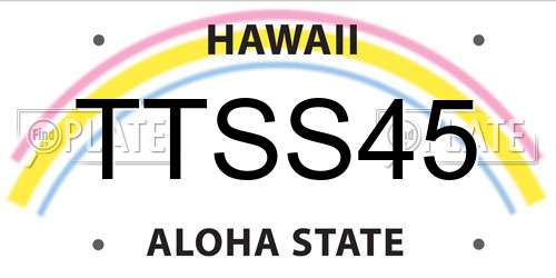 TTSS45 Hawaii License Plate