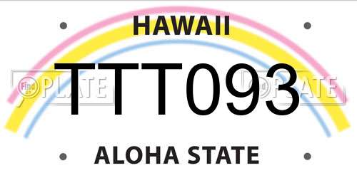 TTT093 Hawaii License Plate