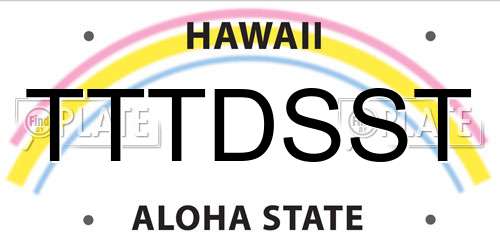 TTTDSST Hawaii License Plate