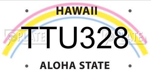 TTU328 Hawaii License Plate