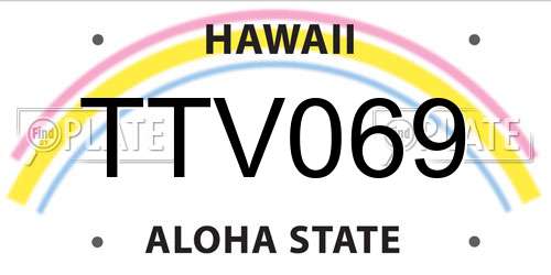 TTV069 Hawaii License Plate