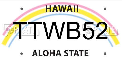 TTWB52 Hawaii License Plate