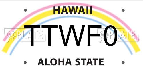 TTWF0 Hawaii License Plate