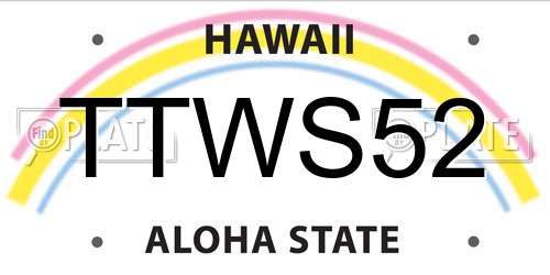 TTWS52 Hawaii License Plate