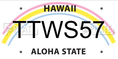 TTWS57 Hawaii License Plate