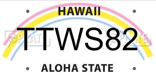 TTWS82 Hawaii License Plate