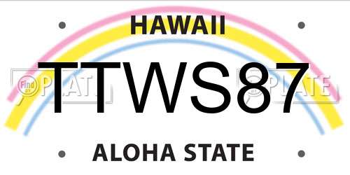 TTWS87 Hawaii License Plate