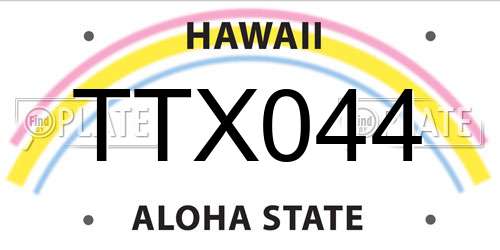 TTX044 Hawaii License Plate
