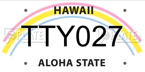 TTY027 Hawaii License Plate