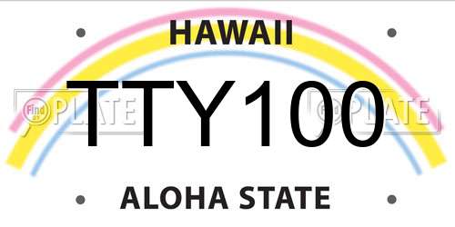 TTY100 Hawaii License Plate