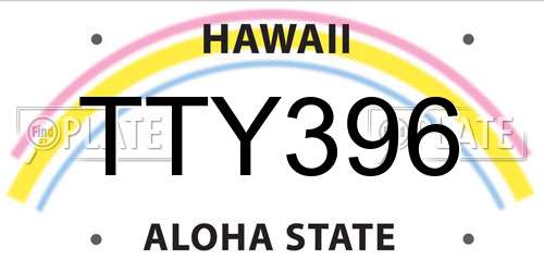 TTY396 Hawaii License Plate