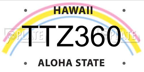 TTZ360 Hawaii License Plate