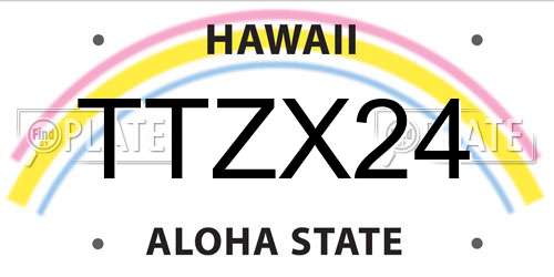 TTZX24 Hawaii License Plate
