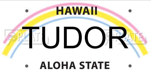 TUDOR Hawaii License Plate