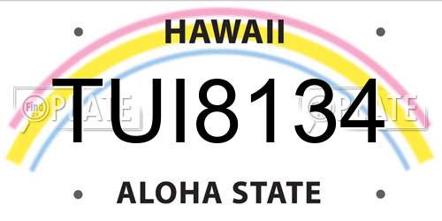 TUI8134 Hawaii License Plate