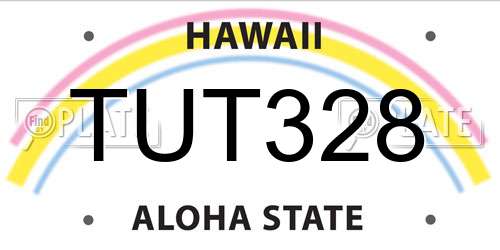 TUT328 Hawaii License Plate