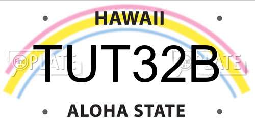 TUT32B Hawaii License Plate